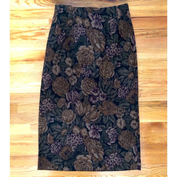 Briggs vintage floral fitted midi skirt L - Picture 5 of 5